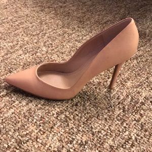 Nude closed toe heels